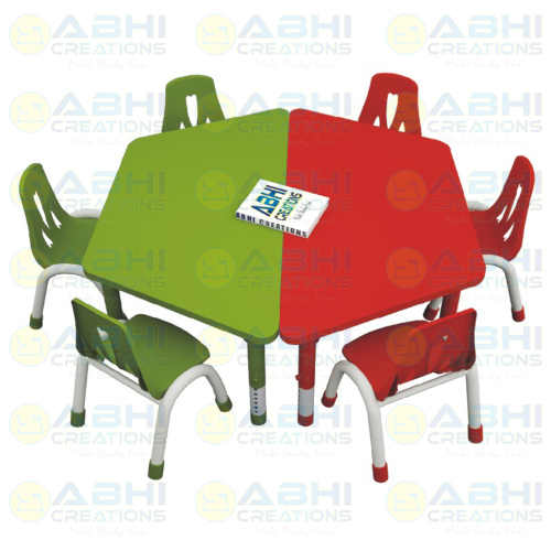 Kindergarten Hexagonal Table and Chairs Set