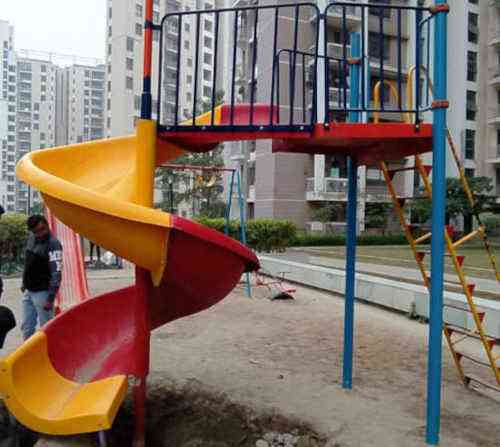 Single Playground Spiral Slide