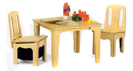 Wooden School Table and Chair