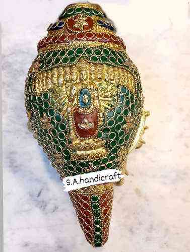 Brass Shankh with Vishnu Viraatroop