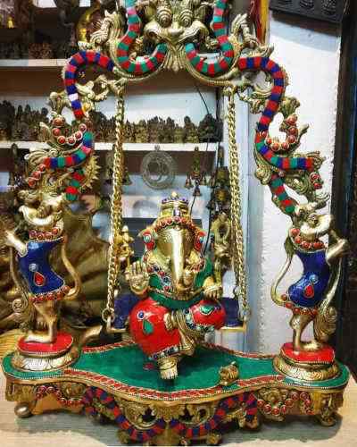 Brass Ganesh Statue in Jhulla