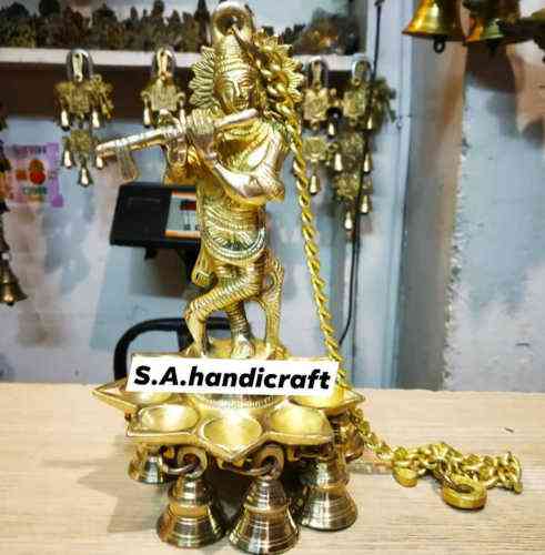 Hanging Diya with Krishna Statue