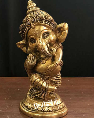Pure Brass Ganesha Idol