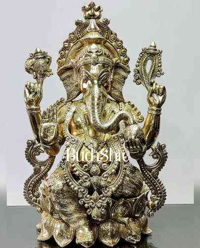 Handcrafted Fine Brass Ganesha Statue