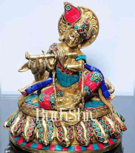 Brass Krishna Idol Handicrafts