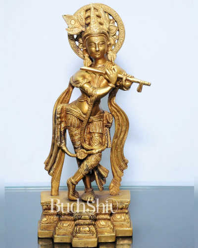 Fine Brass Handicrafts Krishna Idol