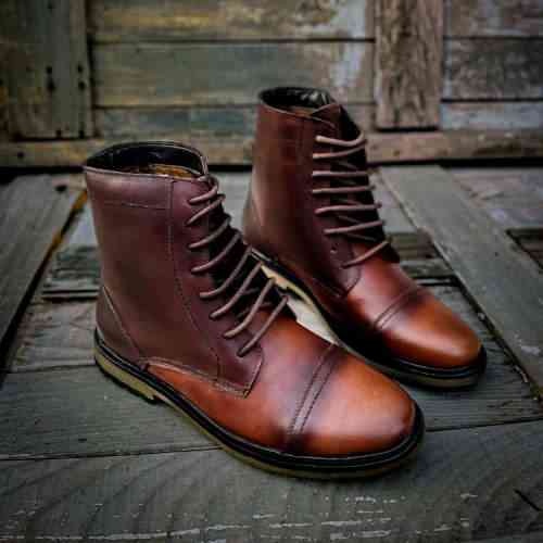 Brown Lace up Angle Boot for Men