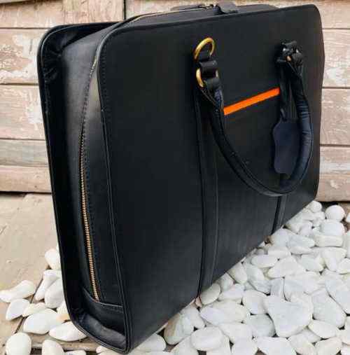 Leather Black Laptop Bag