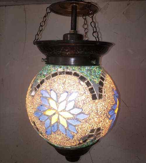 Glass and Brass Hanging Light