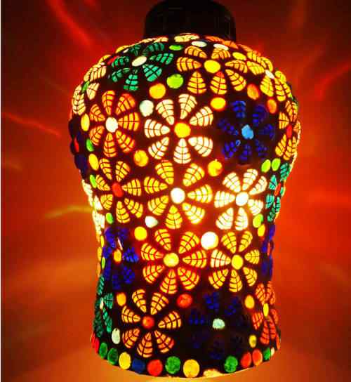 Modern Glass Mosaic Pendant Lamp