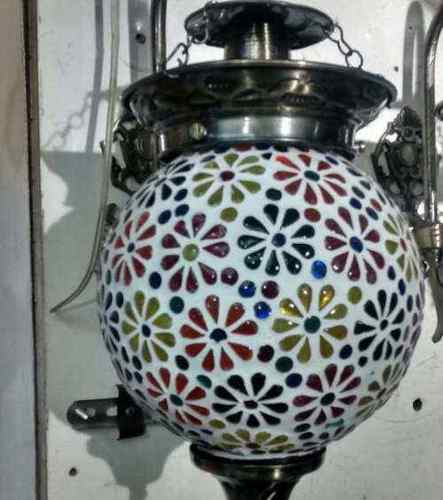Round Glass Mosaic Hanging Lamp