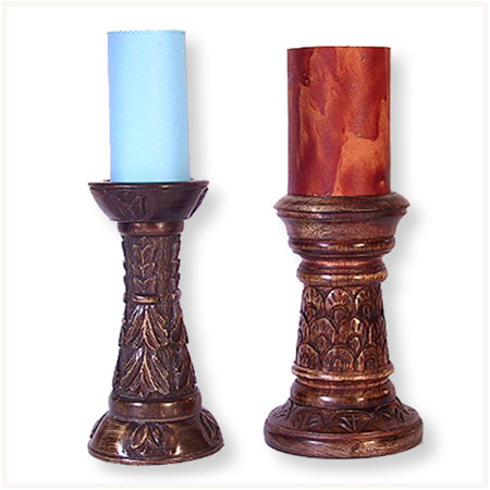 Wooden Polished Candle Holder