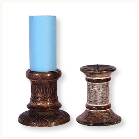 Wooden Polished Candle Stand