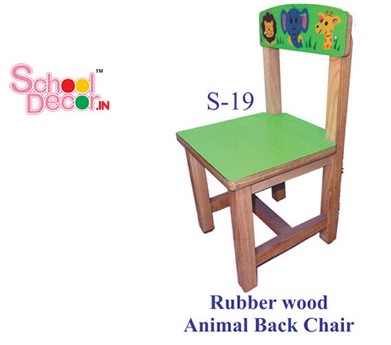 Rubber Wood Animal Back Chairs