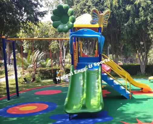 Outdoor Playground Slide and Swing Set