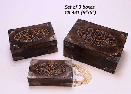 Wooden Boxes - Set of 3