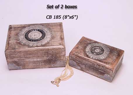 Set of 2 Wooden Boxes