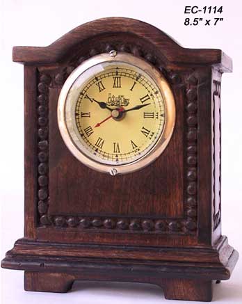 Table Clock Wooden Handicrafts