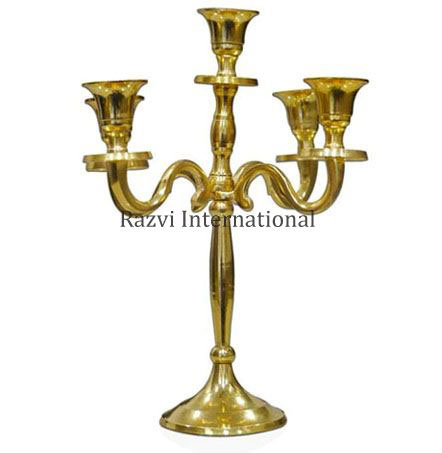 Gold Finish Candle Stand