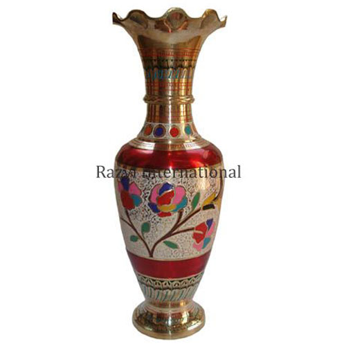 Brass Multi Color Flower Vase
