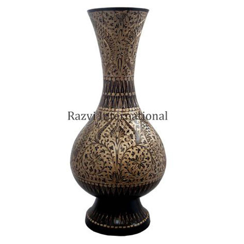 Brass Engraving Flower Vase