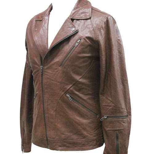 Casual Brown Colour Leather Jacket for Men