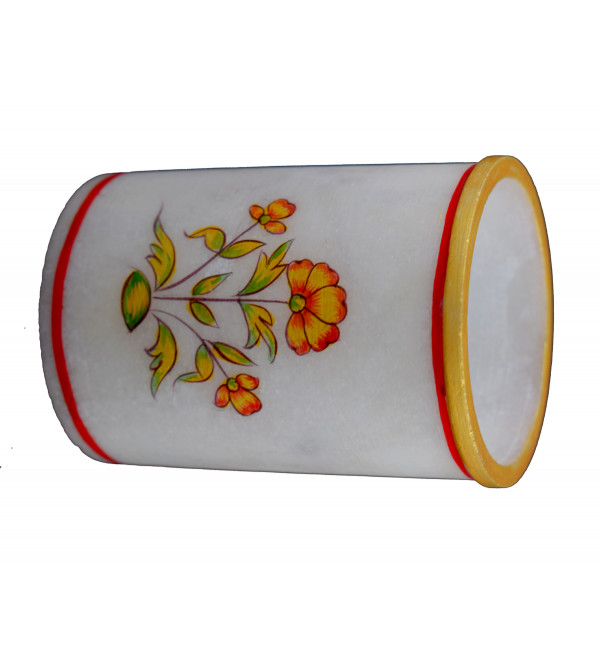 PEN STAND MARBLE INLAY Round