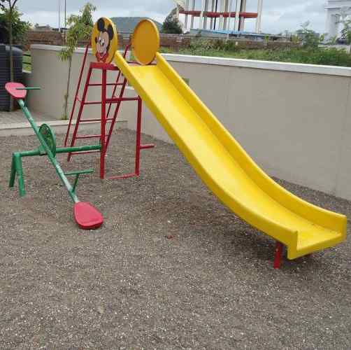 Playground Slide and Seesaw Combo Unit