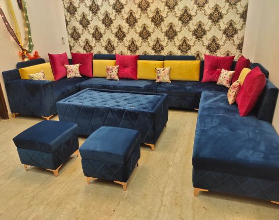 6 Seater Sofa Repair with Puffy