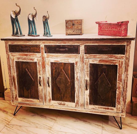 Classic Rustic Living Room Sideboard Cabinet