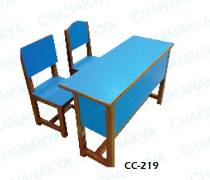 School Wooden Table and Chair-Double
