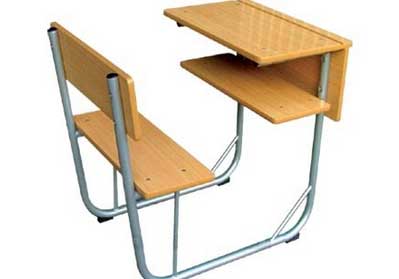 Single School Desk and Bench