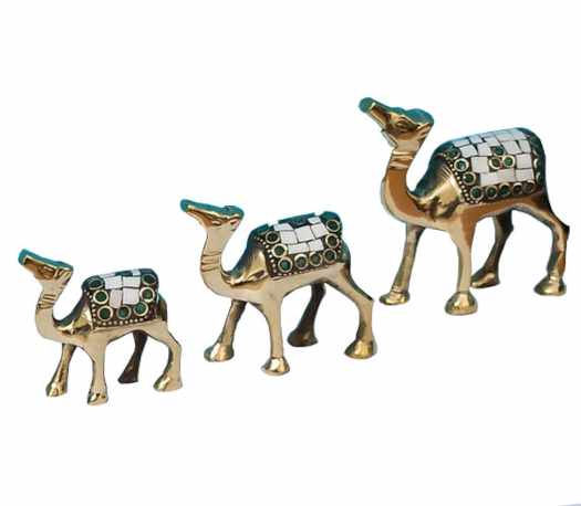 Brass Camel Set Decorative Items