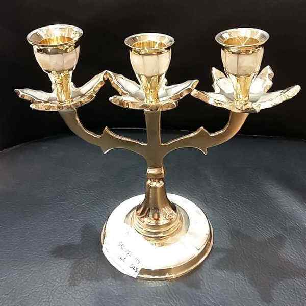 Brass Shell 3 Flame Candle Stand