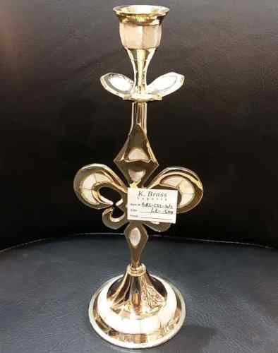 Brass Single Candle Stand with MOP