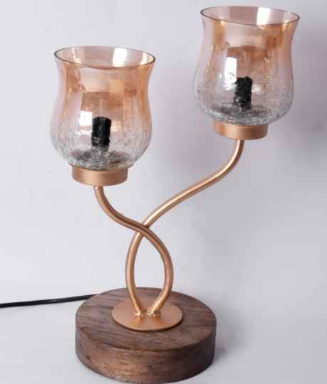 Glass Double Table Lamps