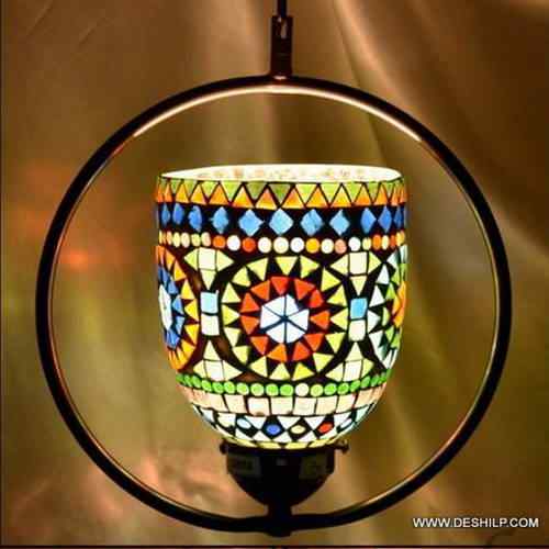 Handcrafted Mosaic Hanging Lamp