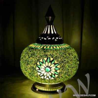 Moroccan Handmade Glass Mosaic Table Lamp