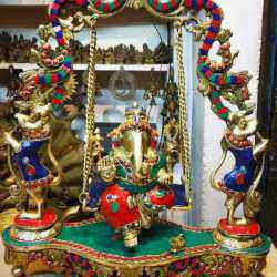 Brass Ganesh Statue In Jhulla