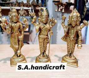 Brahma Vishnu Mahesh Brass Statue
