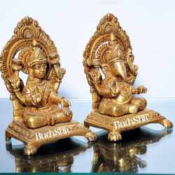 Ganesha and Lakshmi Handcrafted Idols