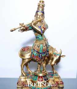 Krishna Idol With Cow