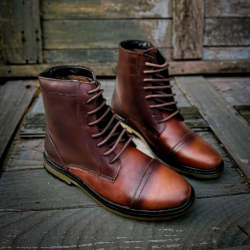 Brown Lace up Angle Boot for Men