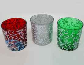 Floral Glass Candle Holder