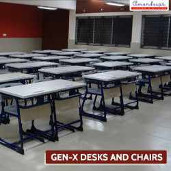 Gen-X School Classroom Desks and Chairs with Wire Basket