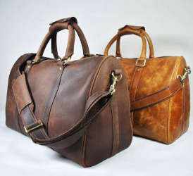 Leather Overnight Travel Duffle Bag