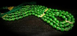 Glass Bead Necklace  ( Green )