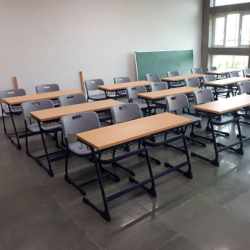 Modern Classroom Dual Desk and Chairs